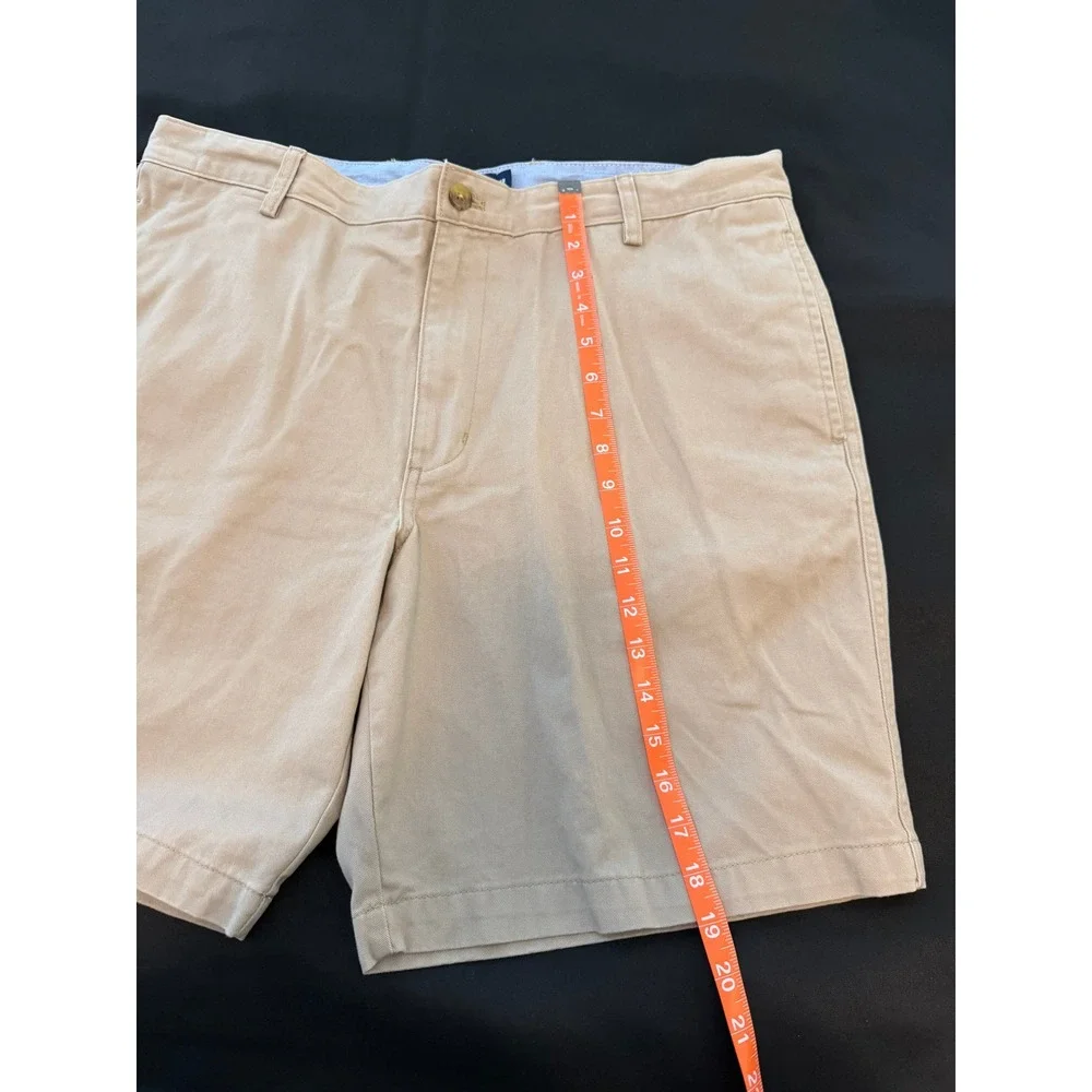 Chaps Mens Tan Khaki Flat Front Cotton Twill Casual Shorts Size 38 NWT